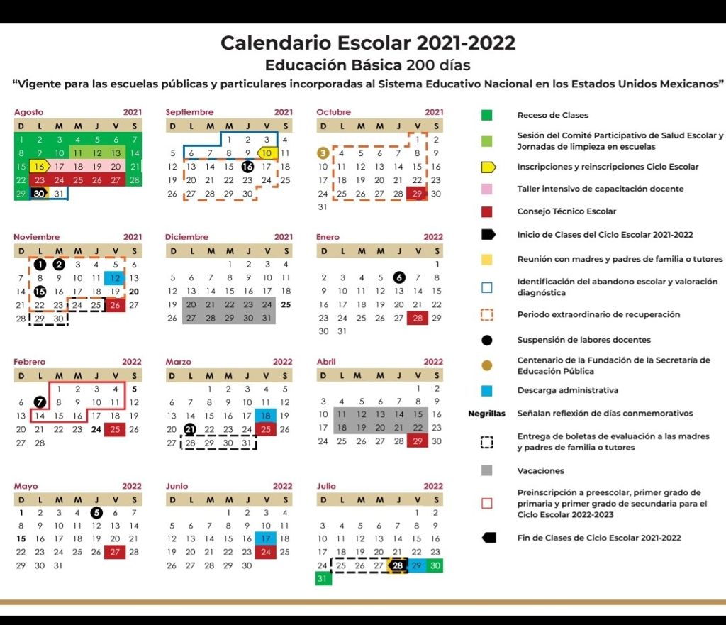 Calendario Escolar Querétaro 2021 2022 El Infográfico Las Noticias