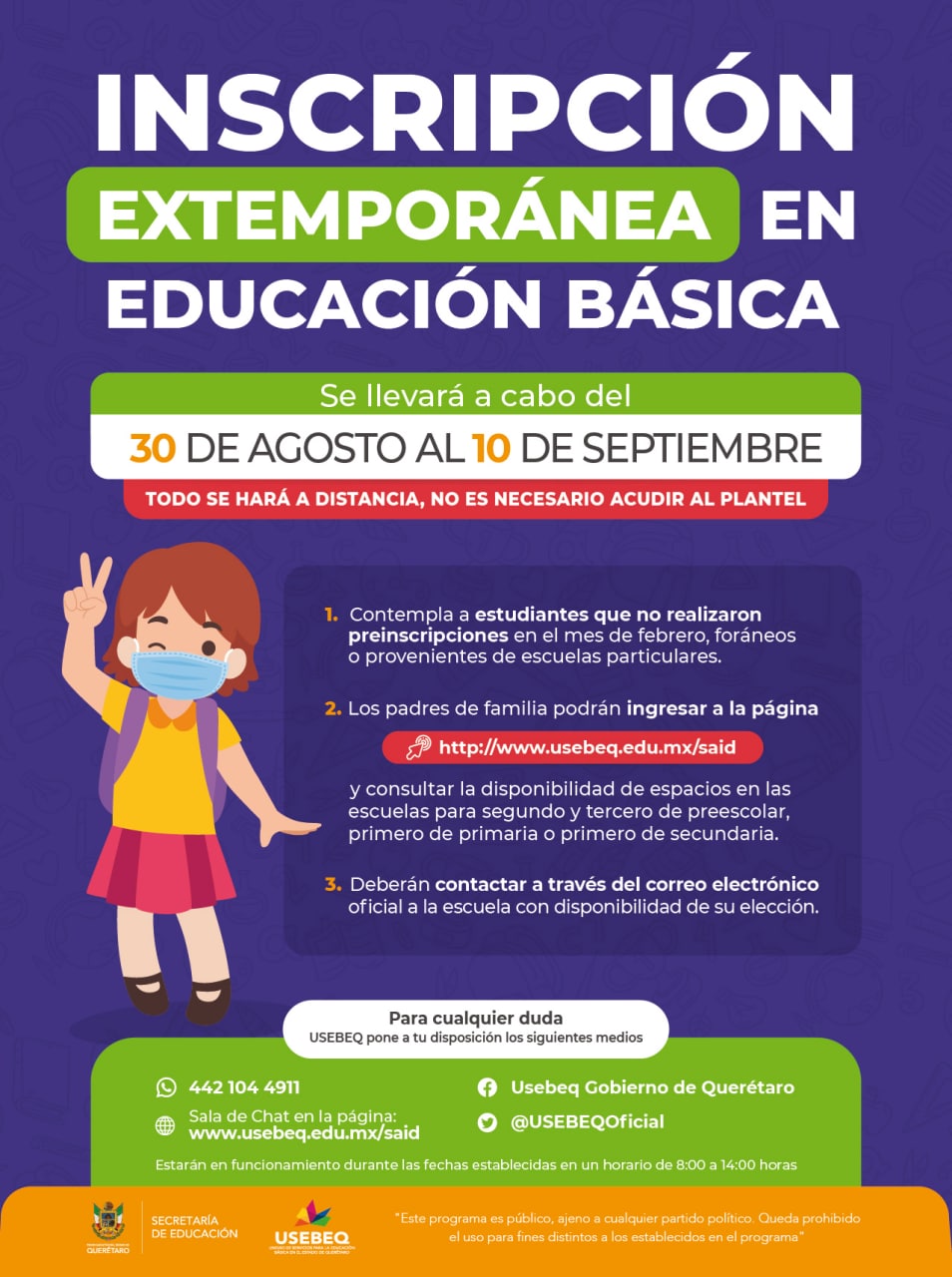 Inscripción-extemporánea-educación-básica-ciclo-escolar-2021-2022-Querétaro-la-voz