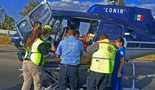 Derivado de reporte al 9-1-1, unidades de emergencia atienden persona lesionada por atropellamiento en Autopista 57 Km 183