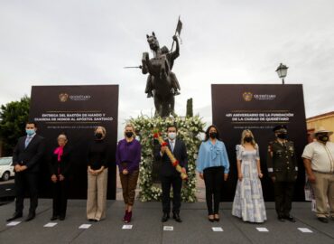 Encabeza Luis Nava Guardia de Honor al Apóstol Santiago, por el 491 Aniversario de la Ciudad de Querétaro