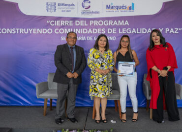 Claudia Martínez clausura programa de paz social, en El Marqués