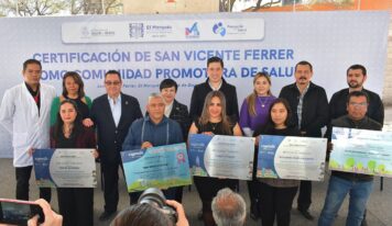 Certifica SESA a San Vicente Ferrer como Comunidad Saludable